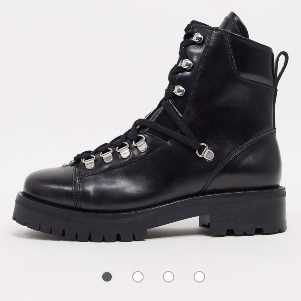 AllSaints Franka leather boots in black. Size 39. Made in Portugal.